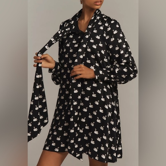 The Caroline Tie-Neck Mini Dress by Maeve - Picture 3 of 10